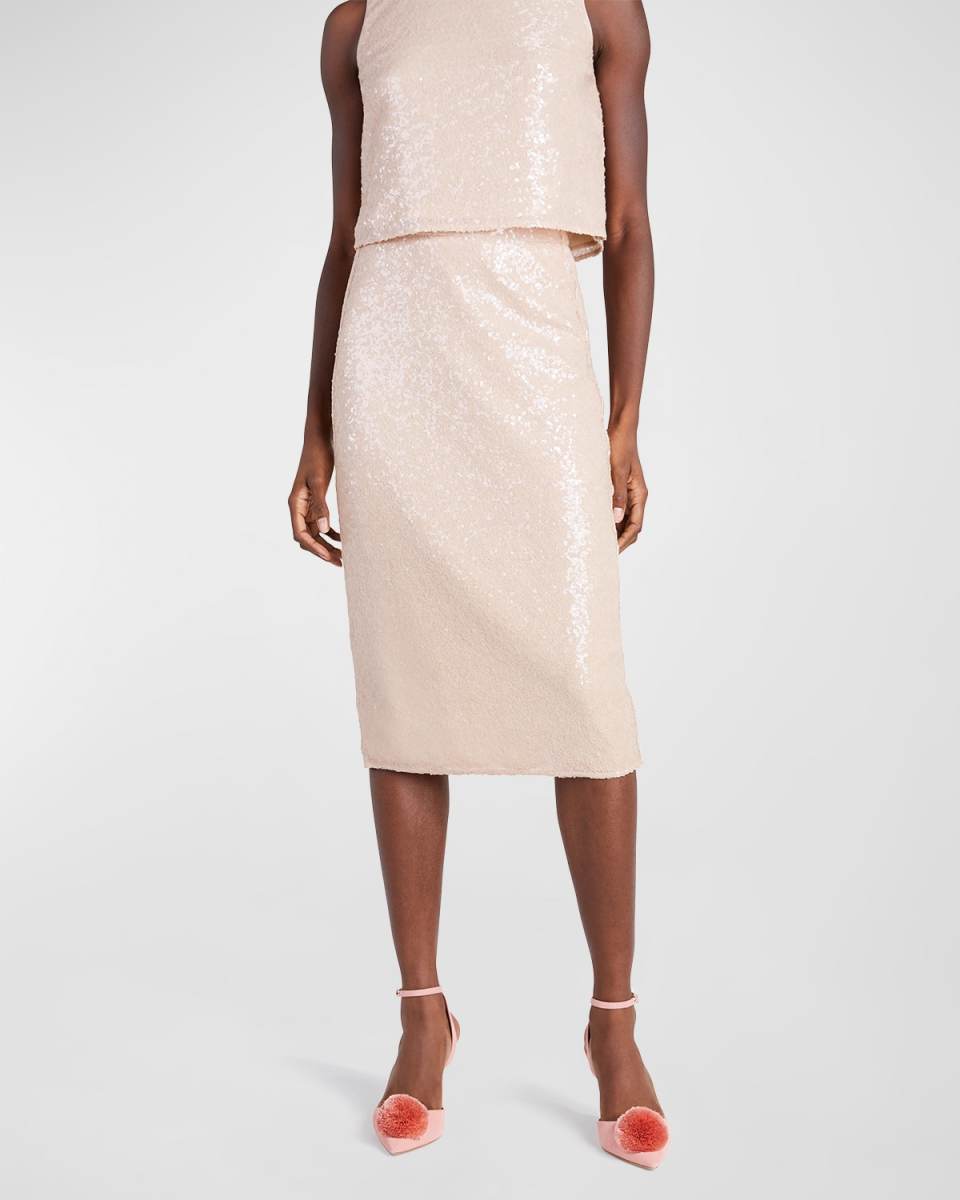 sequin pencil midi skirt
